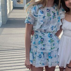 Loveshackfancy Floral Ruffle Dress and White Romper